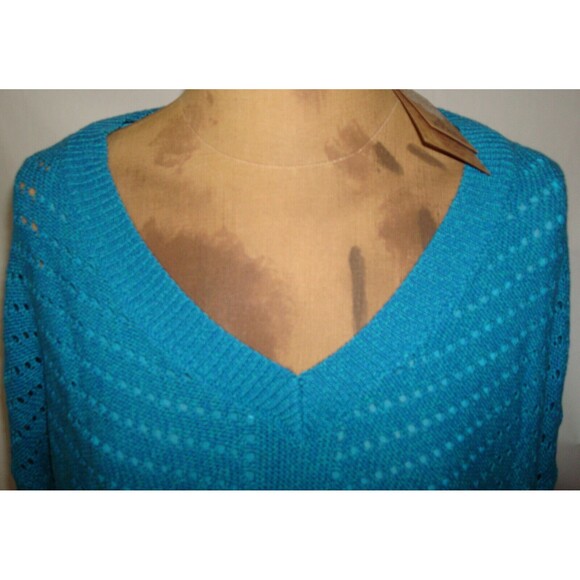 NWT New Womens L Prana Ellery Sweater Top Cotton Aqua Blue Layered LS Logo Soft - Picture 7 of 7